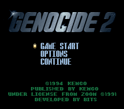 Genocide 2 (Japan) Title Screen